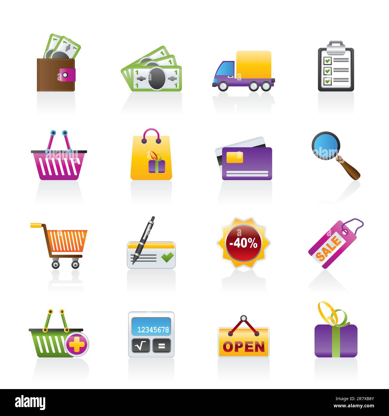Shopping and website icons - vector icon set Stock Vector Image & Art ...