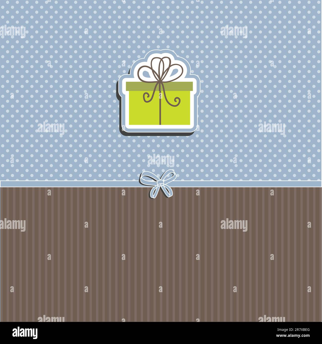 Cute Christmas background with image of gift Stock Vector