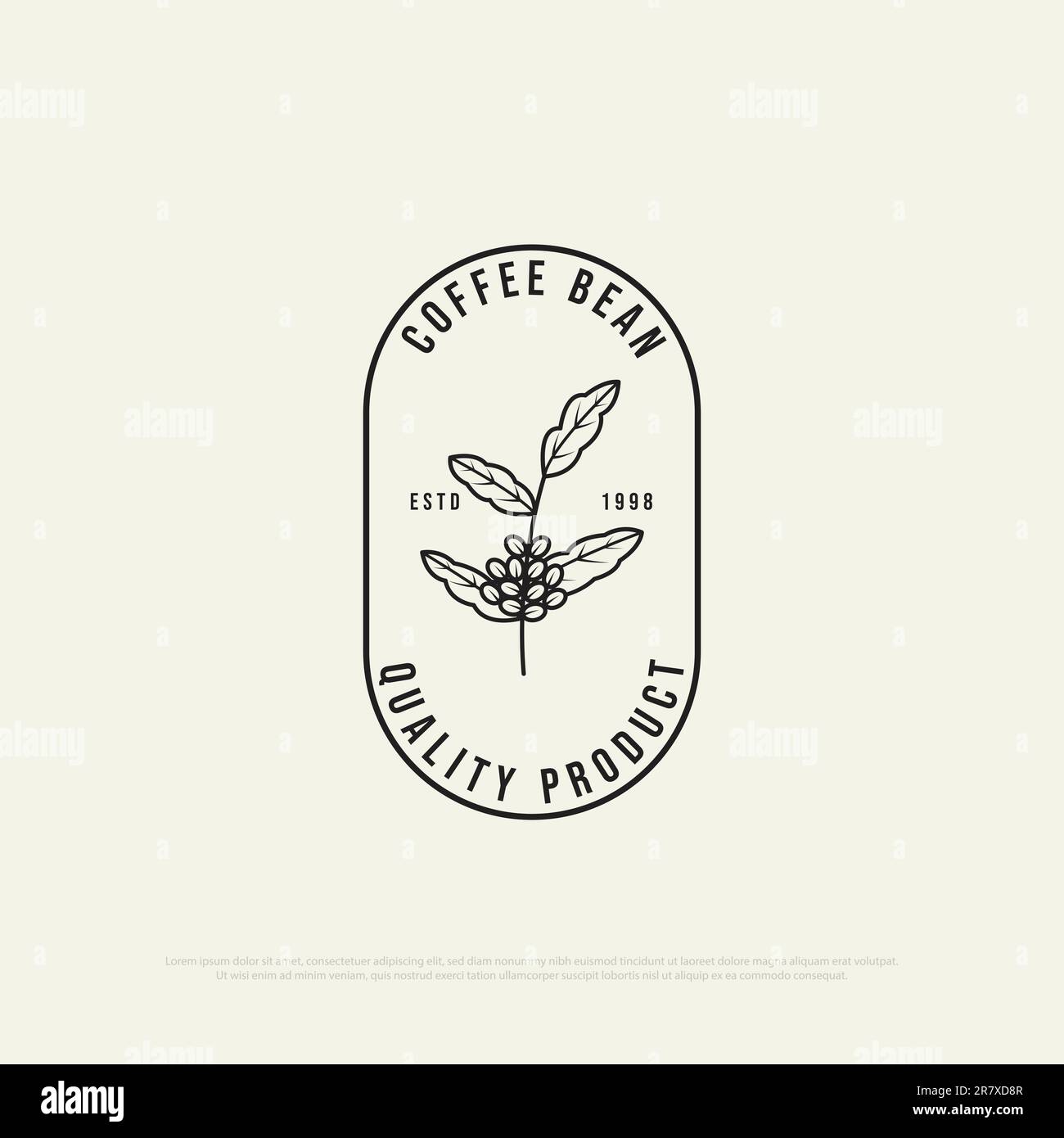 Minimalist Coffee bean logo design vector, best for quality product of