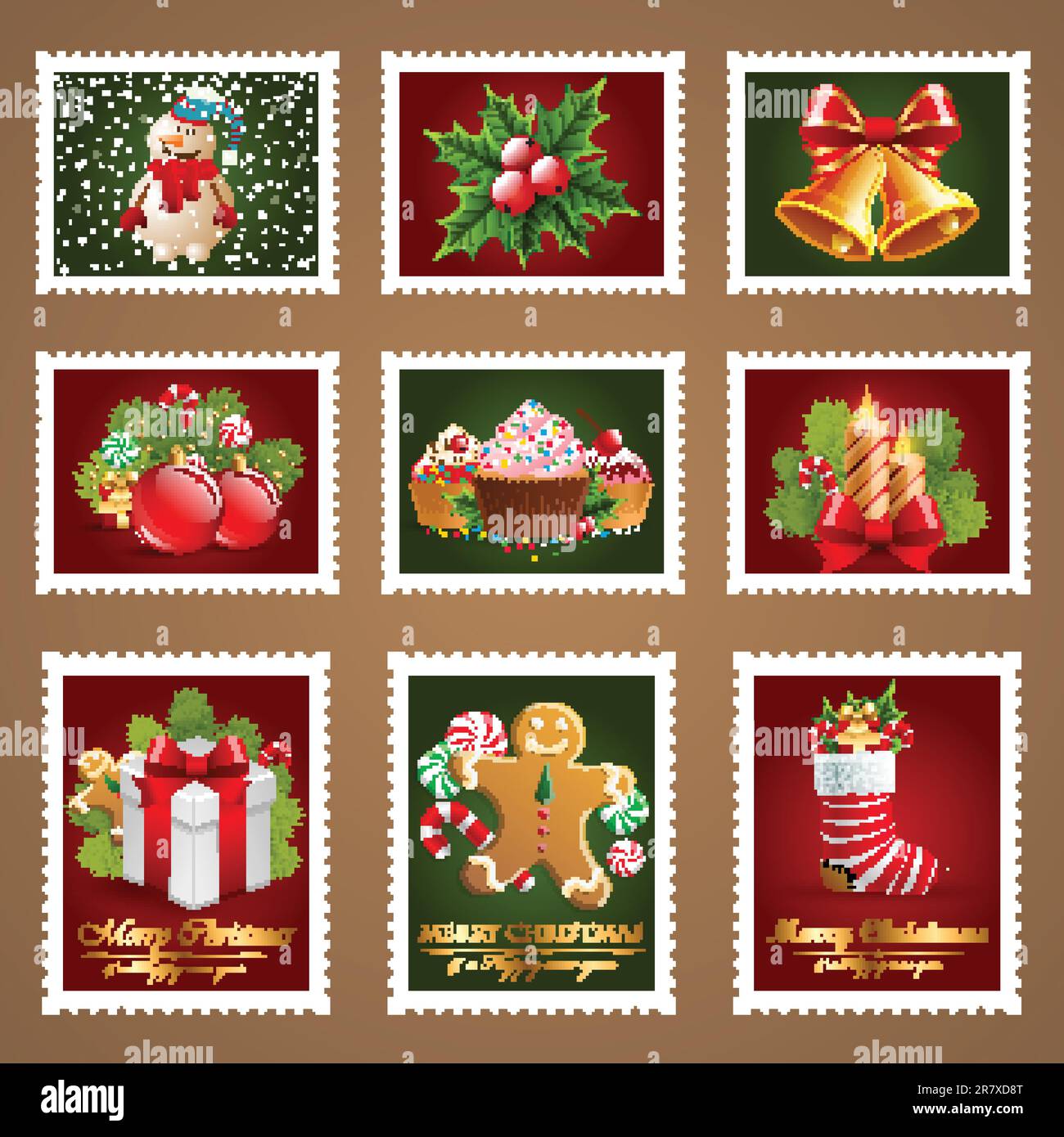 Christmas postage set Stock Vector Image & Art Alamy