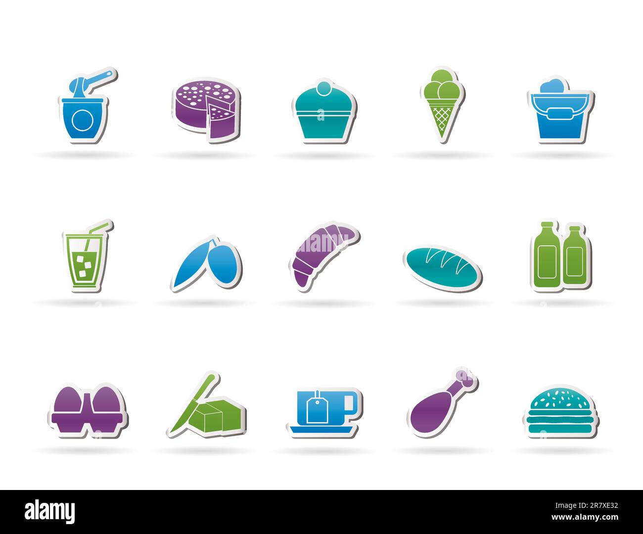 Dairy Products - Food and Drink icons - vector icon set Stock Vector ...