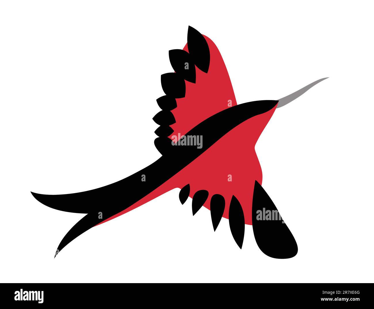 red  bird on white background Stock Vector