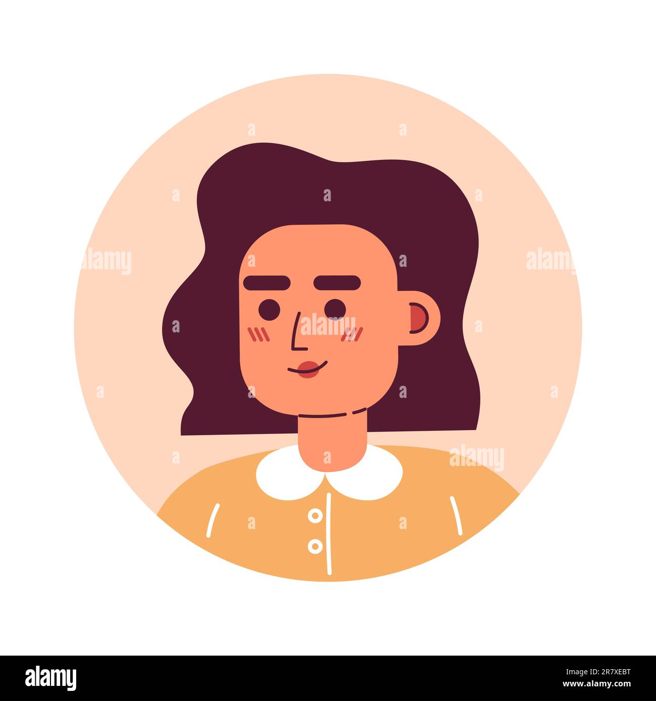 Female white collar worker portrait semi flat vector character head Stock Vector