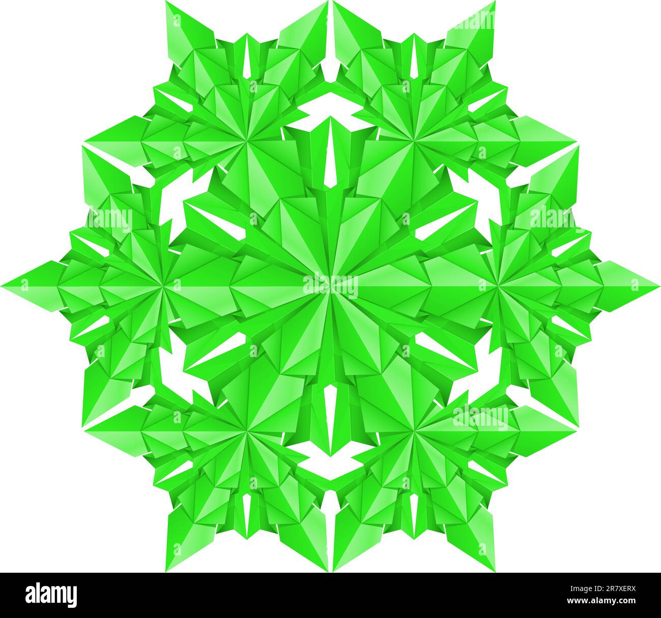 Green paper snowflake on a white background Stock Vector Image & Art ...