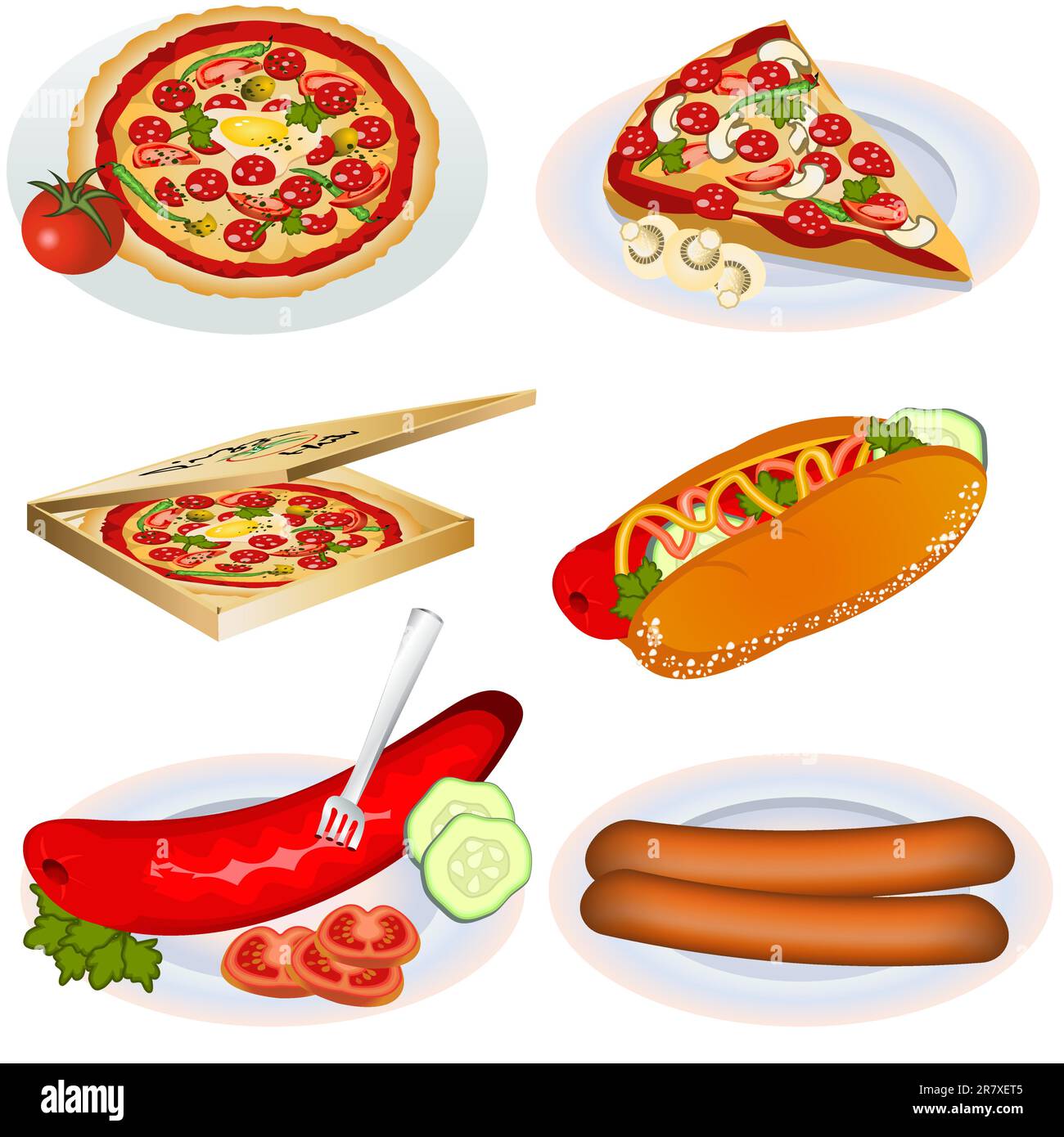 A Collection Of Fast Food Image Illustrations Part 2 Stock Vector a-collection-of-fast-food-image-illustrations-part-2-stock-vector