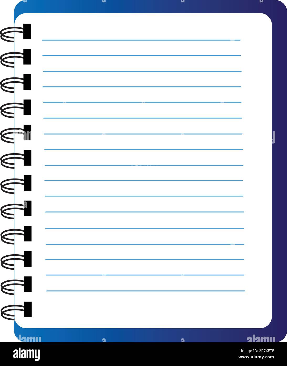 Vector blue notepad isolated over white background Stock Vector Image ...