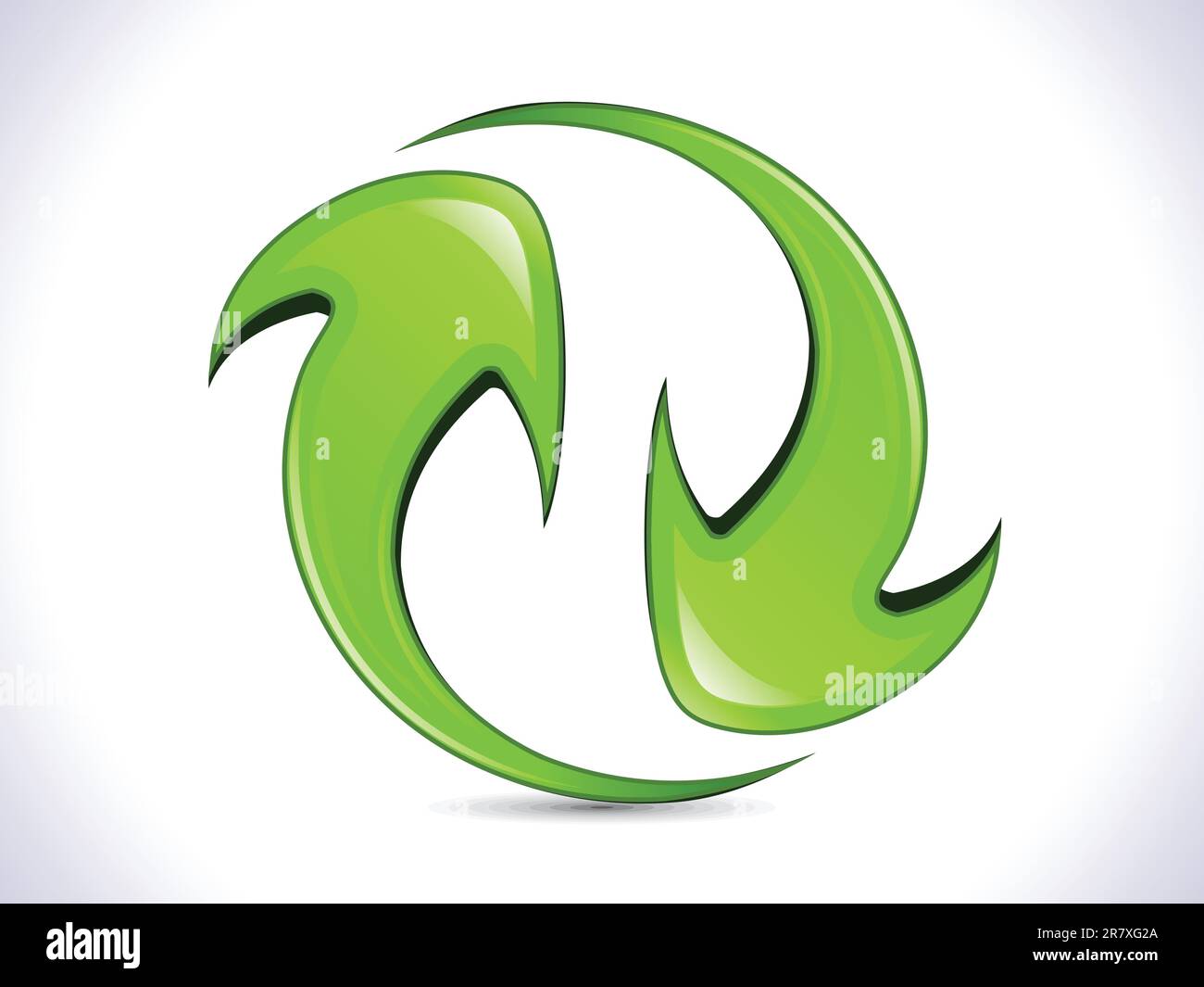 abstract shiny green refresh icon vector illustration Stock Vector