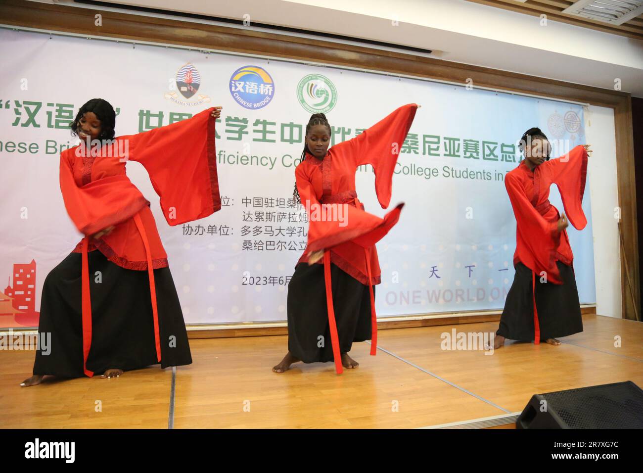 Dar Es Salaam, Tanzania. 16th June, 2023. Tanzanian students perform their talents during the