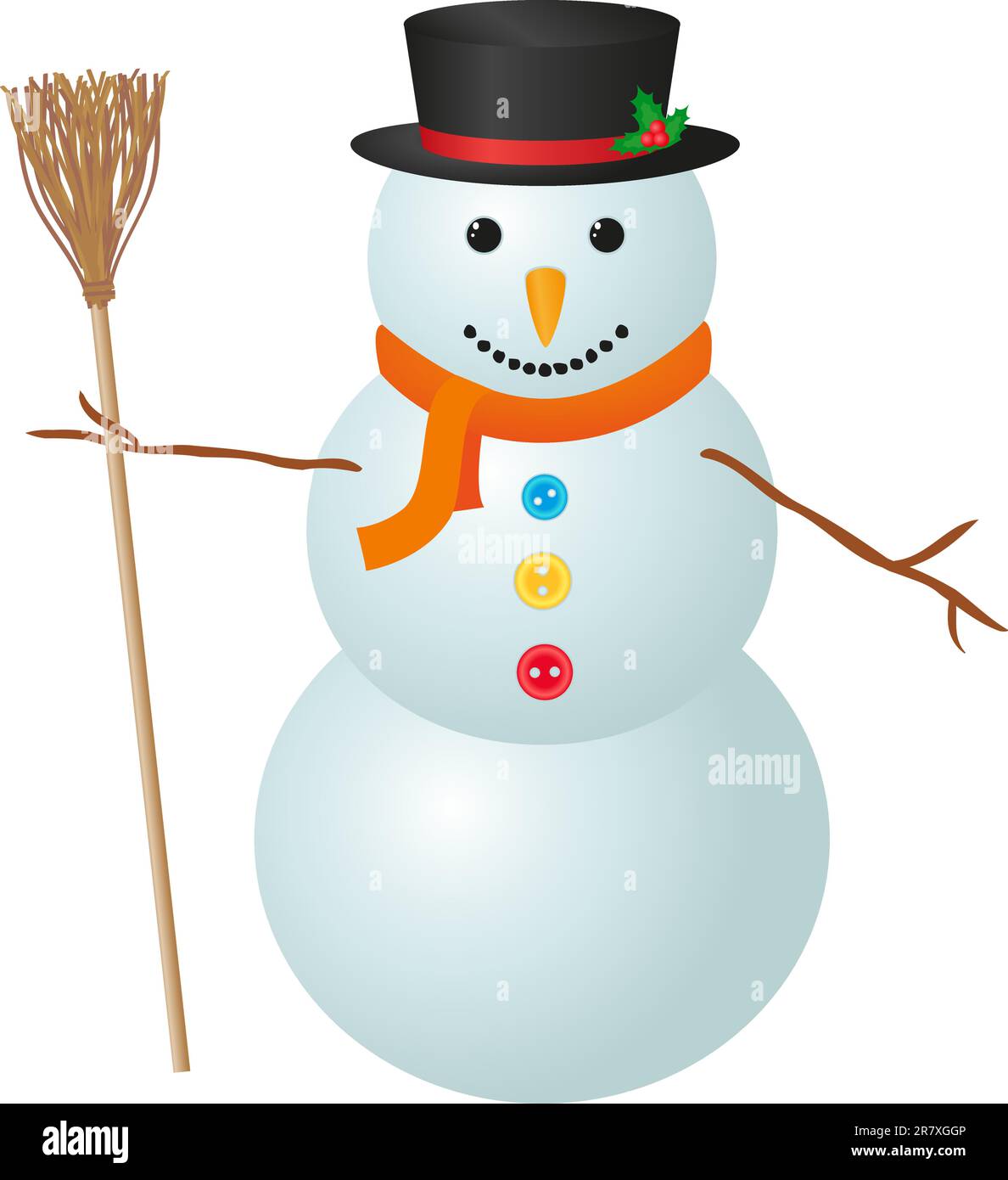 Illustration of snowman isolated on white background Stock Vector Image ...
