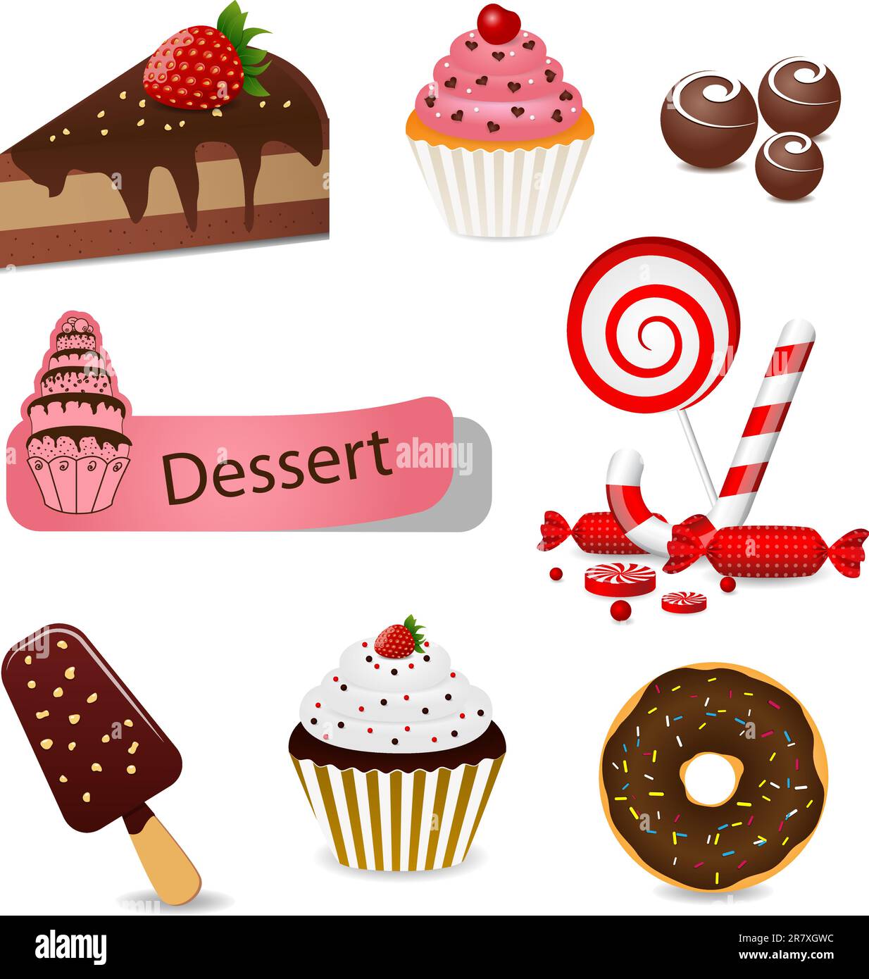 Vector set with different types of sweets Stock Vector Image & Art - Alamy