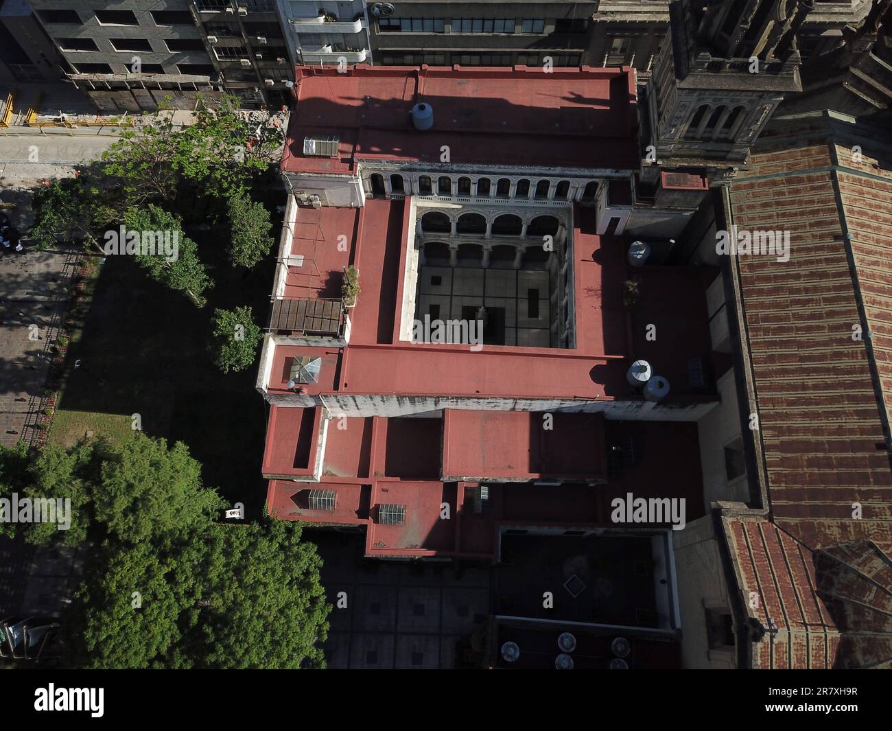 Aerial view of Iglesia de San Juan Bautista in Buenos Aires in the day. Stock Photo