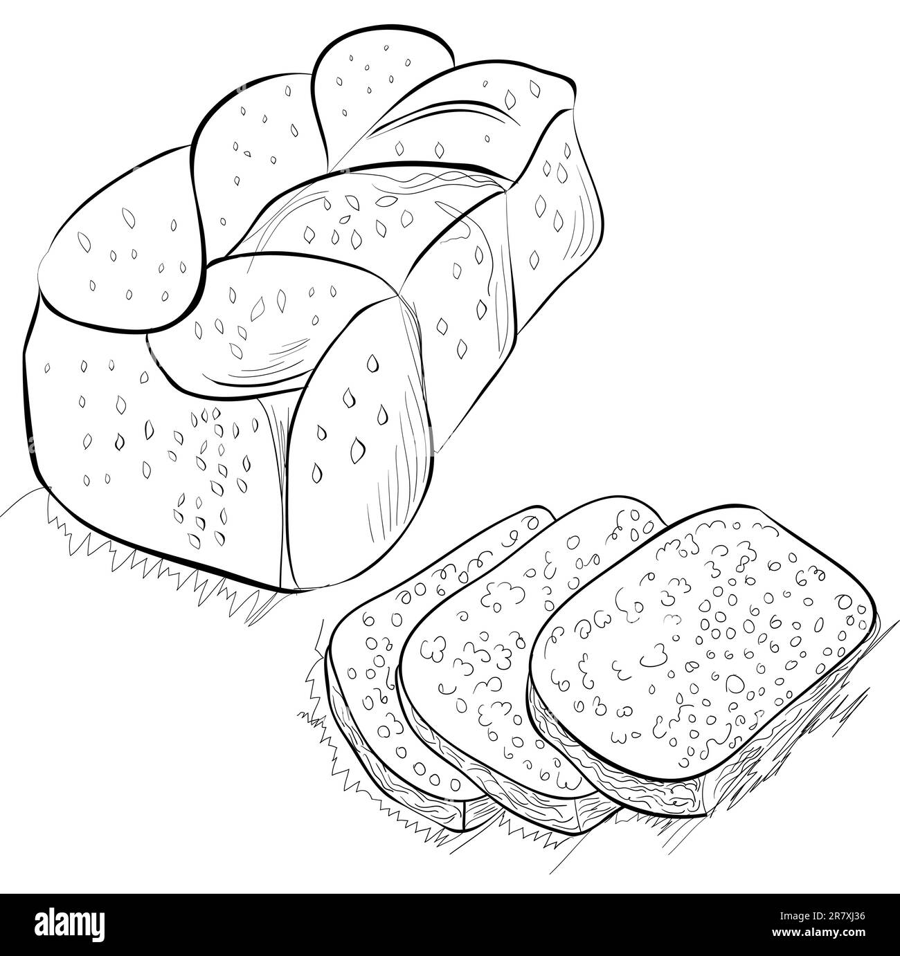 Sliced bread illustration Black and White Stock Photos & Images - Alamy