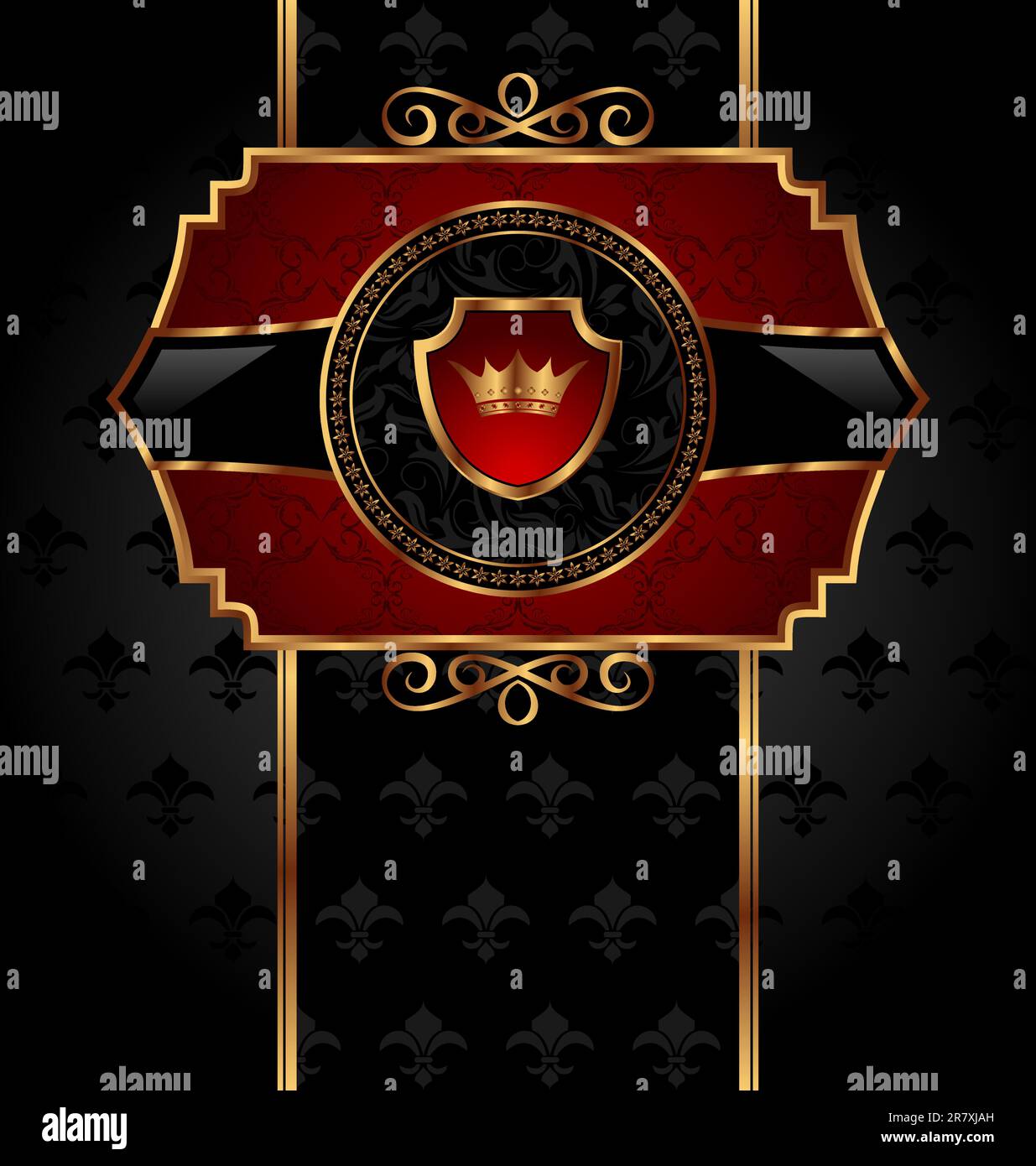 Illustration vintage background with shield - vector Stock Vector Image ...
