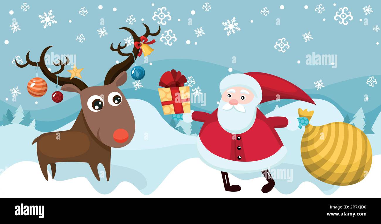 vector illustration of a christmas card Stock Vector Image & Art - Alamy