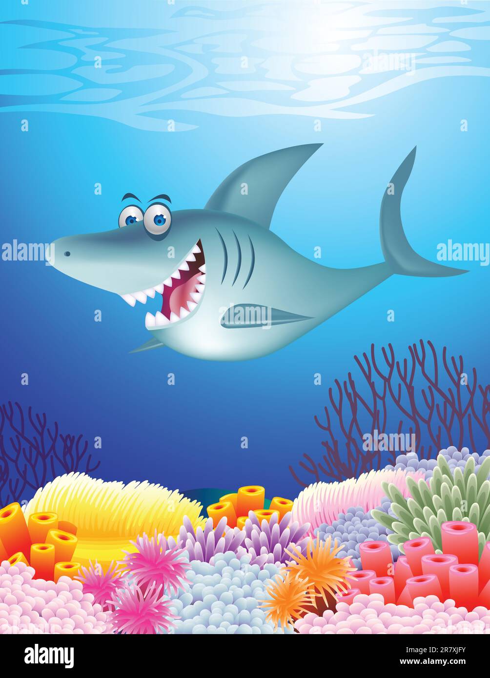 Shark cartoon illustration Stock Vector