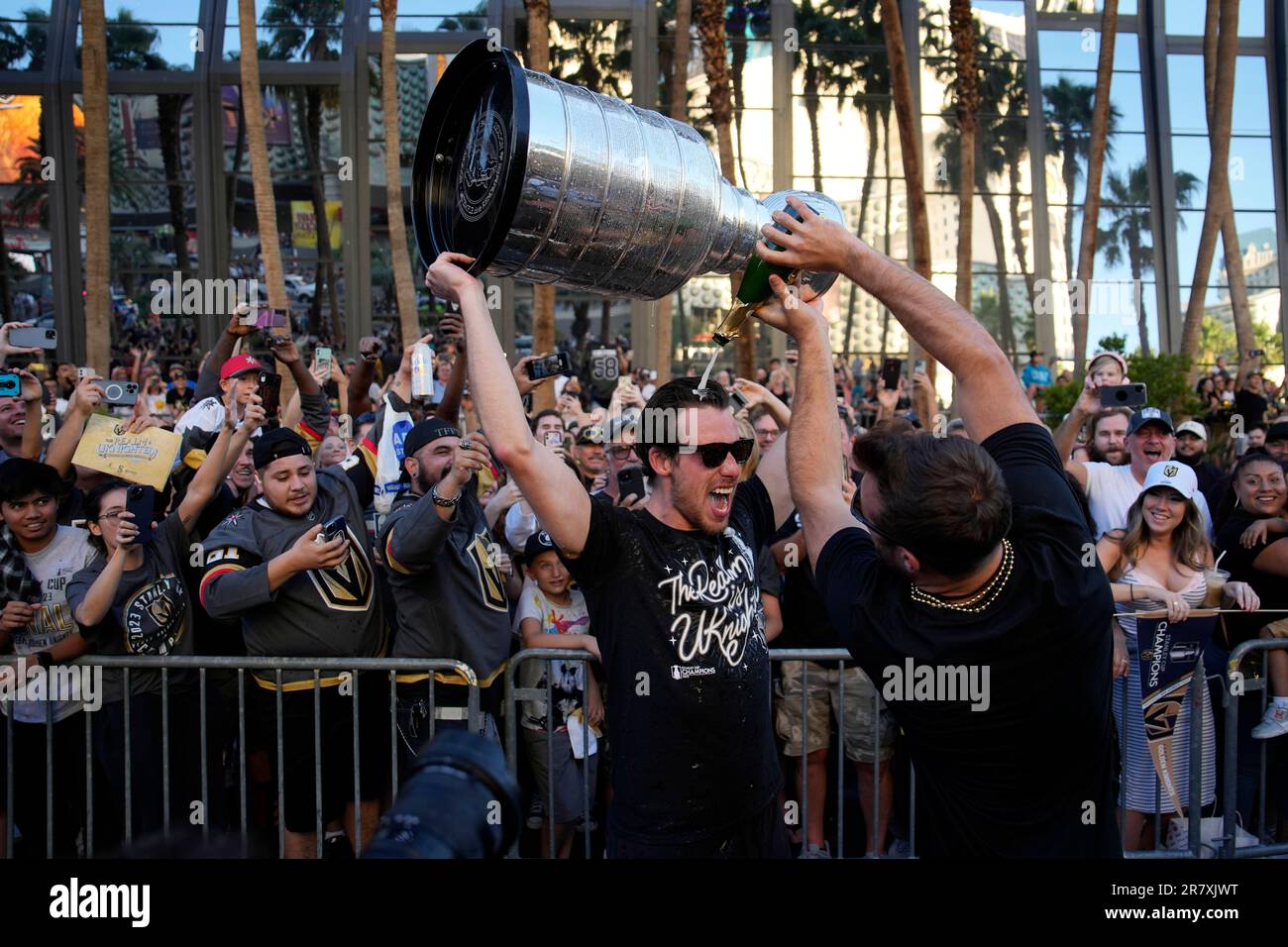 Vegas Golden Knights right wing Reilly Smith celebrates with the