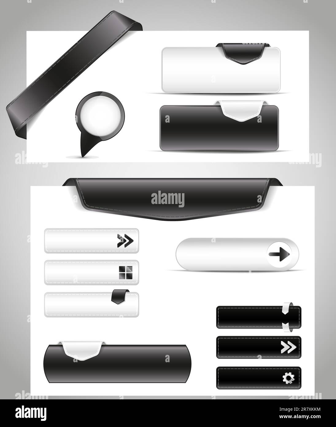 black and white set for your site Stock Vector