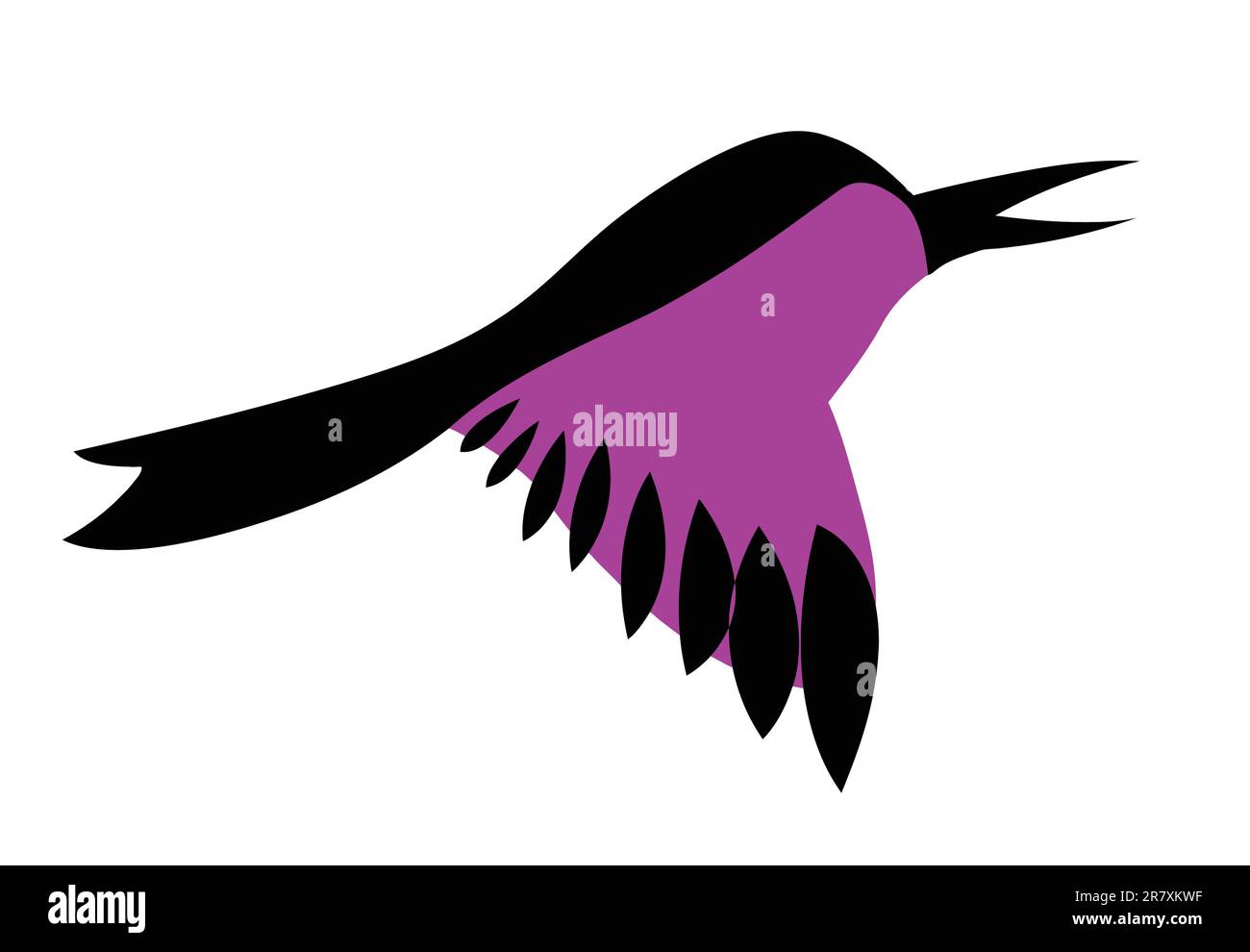 lilac bird on white background Stock Vector