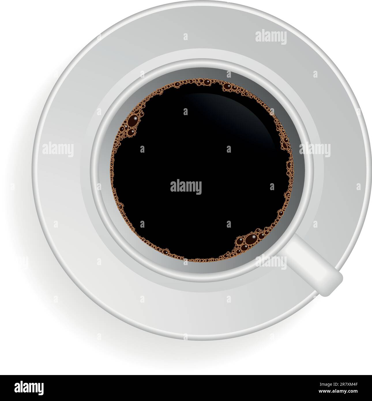 illustration of a cup filled with coffee with bubbles on top, eps 8 vector Stock Vector