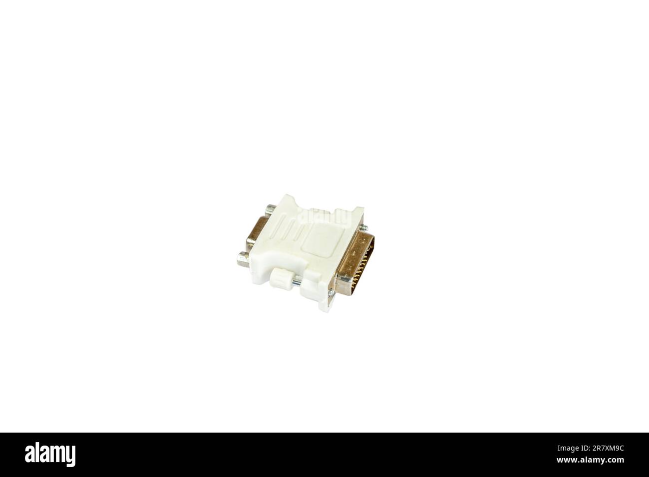 DVI to VGA display converter on isolated white background Stock Photo