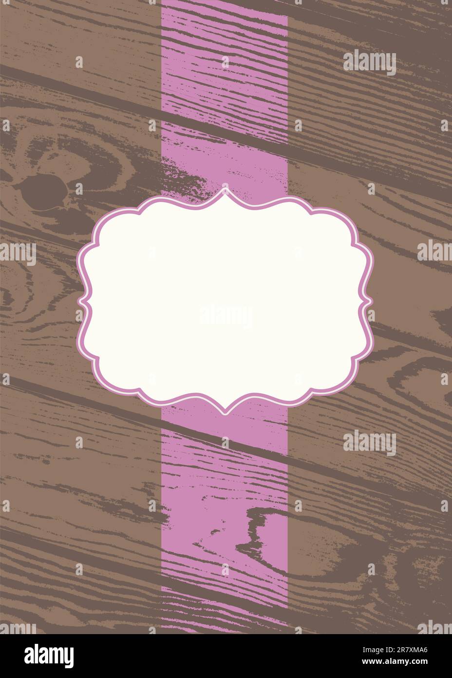 Vector Pastel Wooden Background and Frame. Easy to edit. Perfect for invitations or announcements. Stock Vector