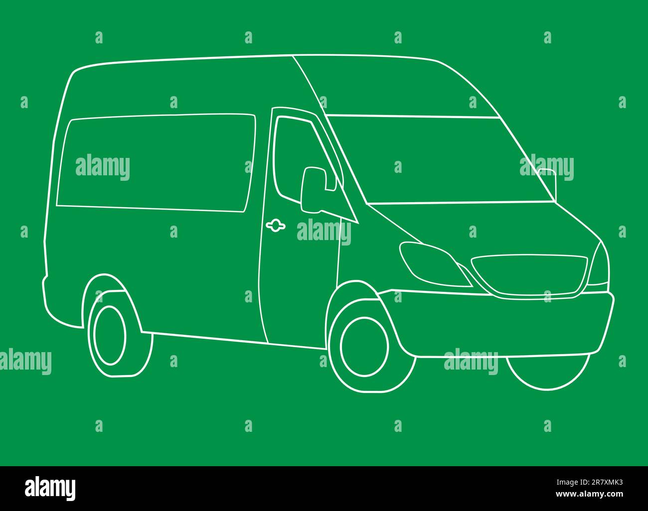 Delivery van outline drawing Stock Vector Image & Art - Alamy