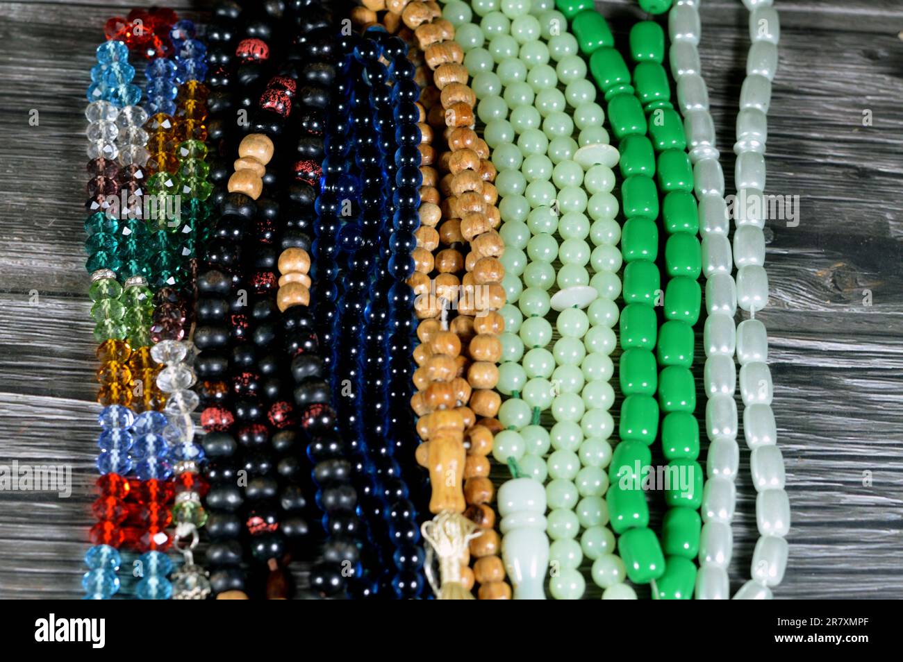 Prayer beads, a form of beadwork used to count the repetitions of prayers, A misbaha, a device