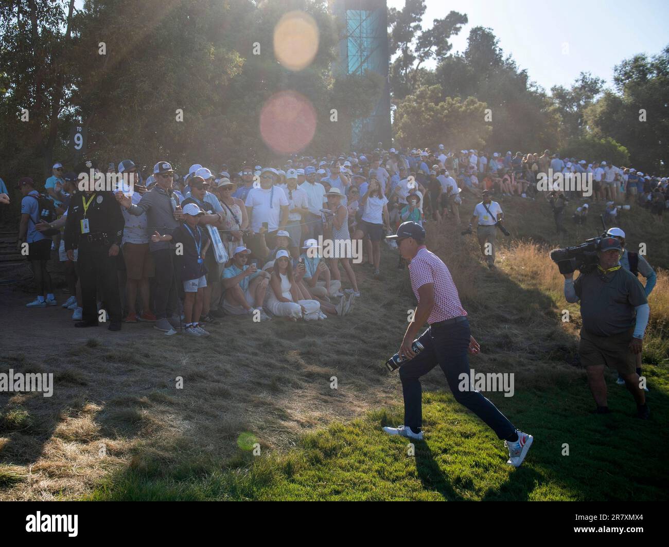 Los Angeles, United States. 17th June, 2023. Rickie Fowler leaves the 8th hole during the third round for the 2023 U.S. Open at the Los Angeles Country Club in Los Angeles on Saturday June 17, 2023. Photo by Mike Goulding/UPI Credit: UPI/Alamy Live News Stock Photo