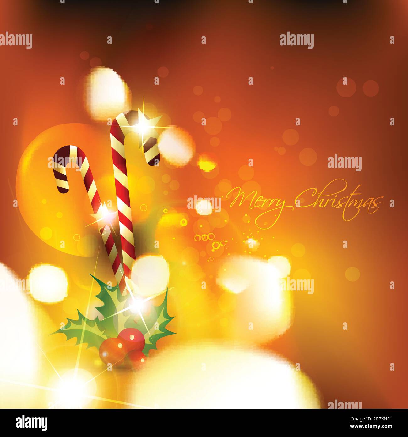 vector christmas candy on artistic glowing background Stock Vector