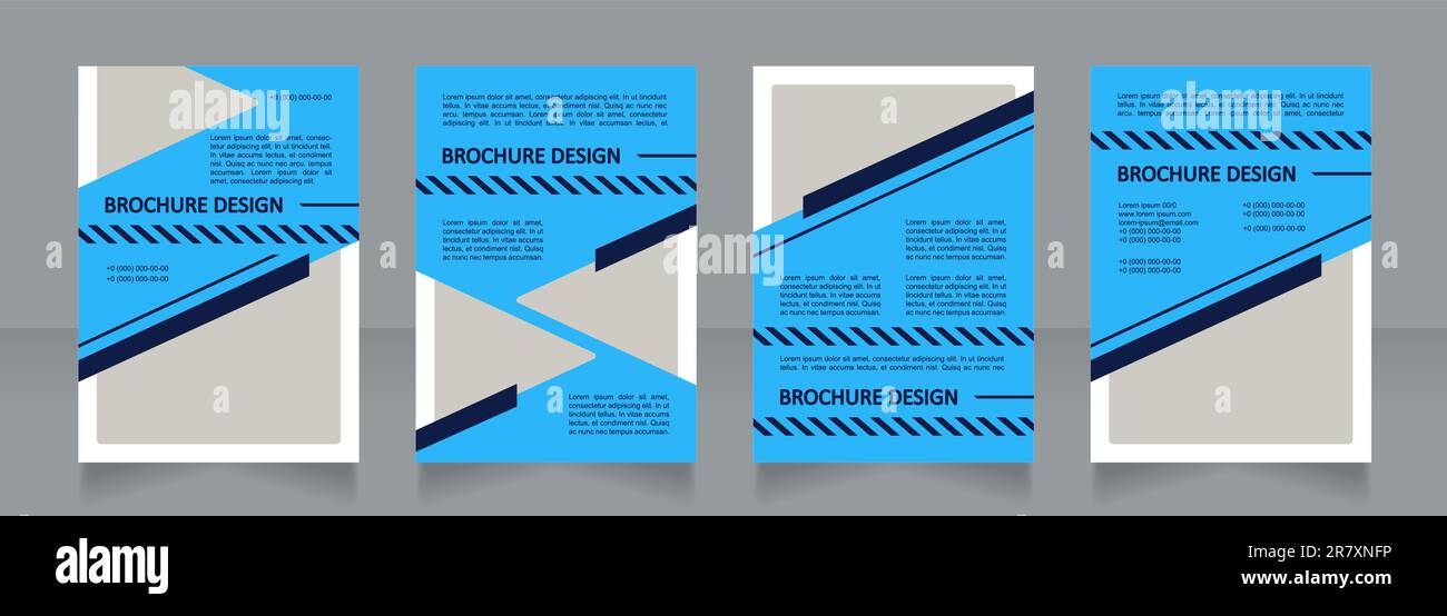 Professional service bright blue blank brochure design Stock Vector ...