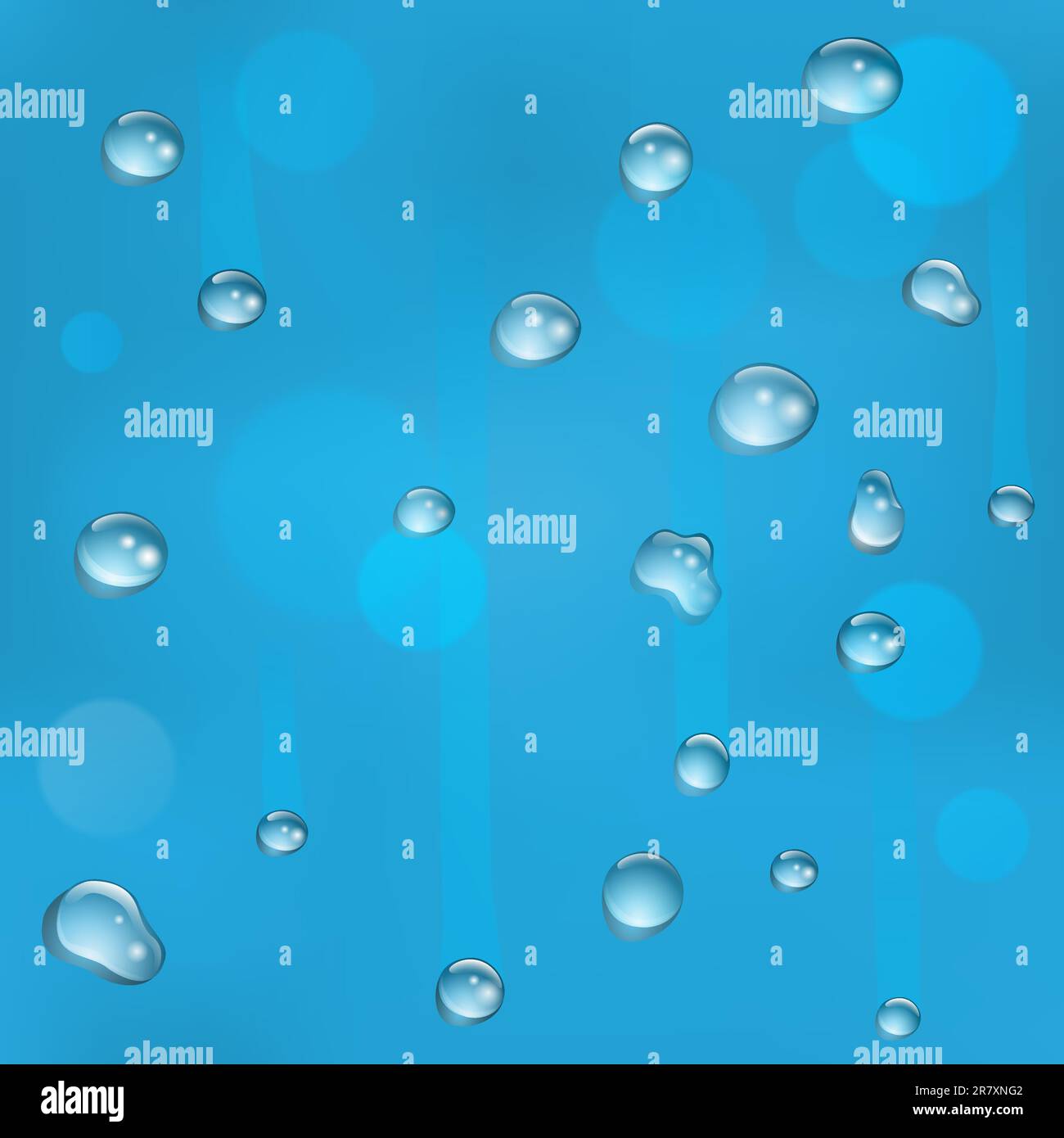 Water drops on glass illustration. Can be tiled seamlessly to form larger background. Stock Vector