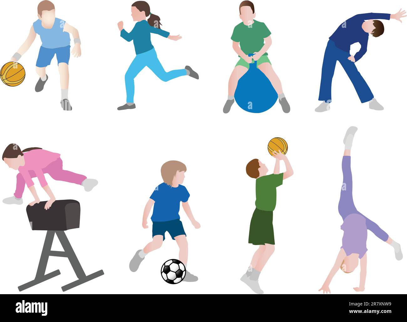 children sport illustration - vector Stock Vector