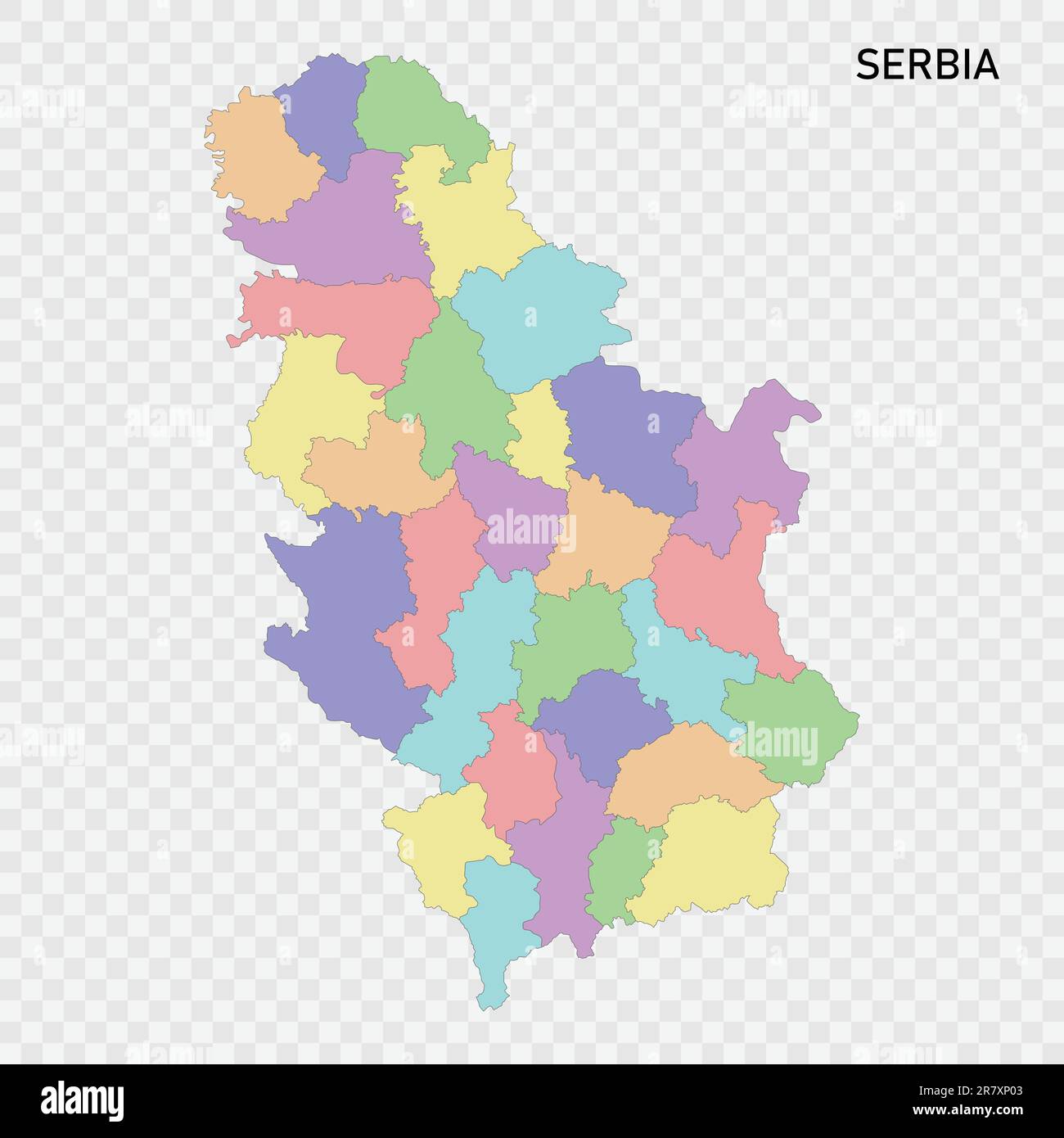 Modern Map - Central Serbia, Vojvodina & Kosovo Stock Vector Image & Art -  Alamy