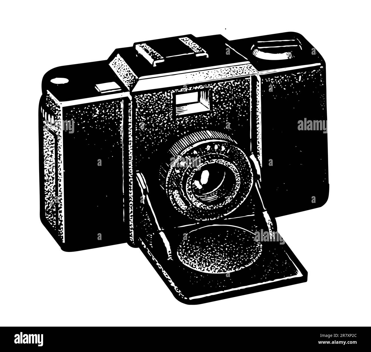 retro camera on white background, vector illustration Stock Vector
