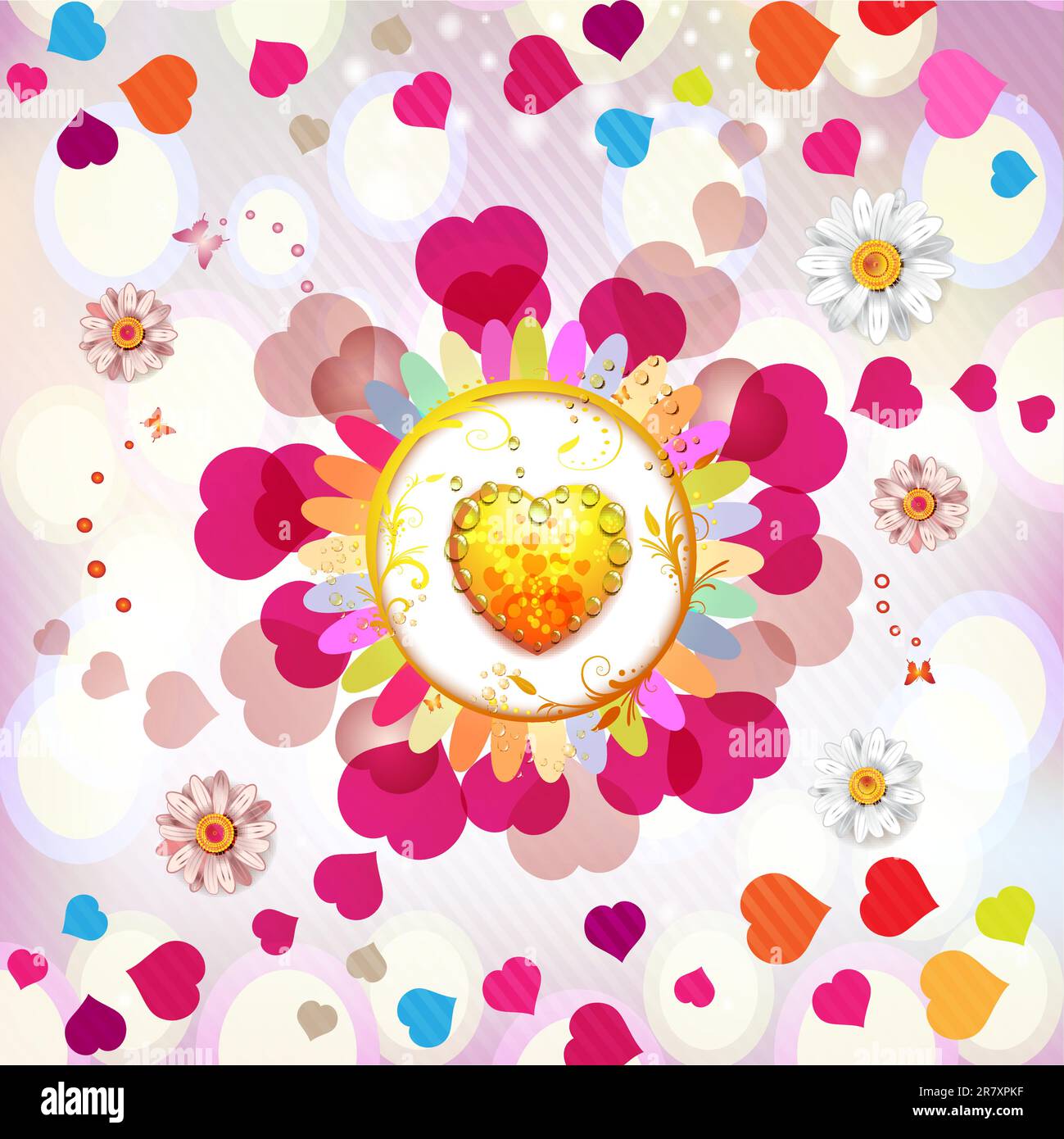 Valentine's day card with butterflies Stock Vector Image & Art - Alamy