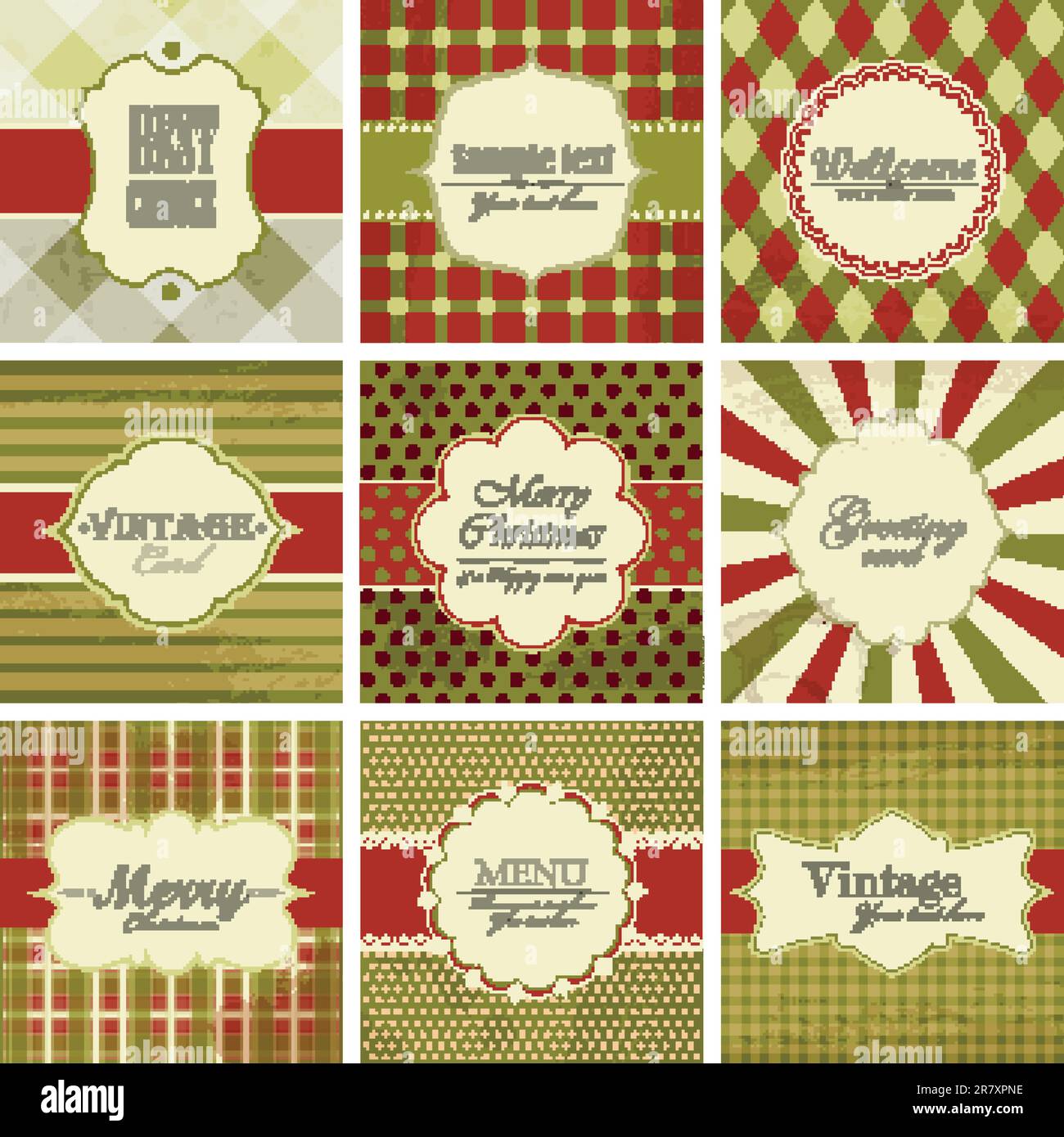 Vector set of christmas vintage backgrounds Stock Vector Image & Art ...