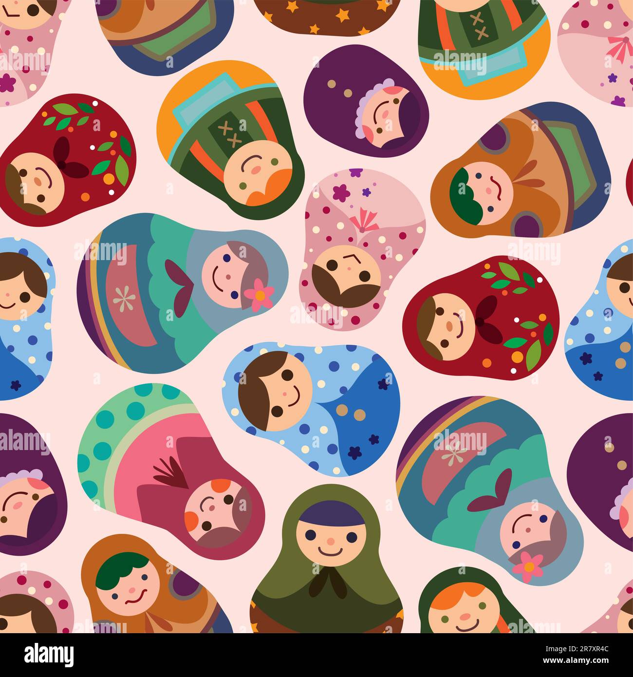 seamless Russian doll pattern Stock Vector Image & Art - Alamy