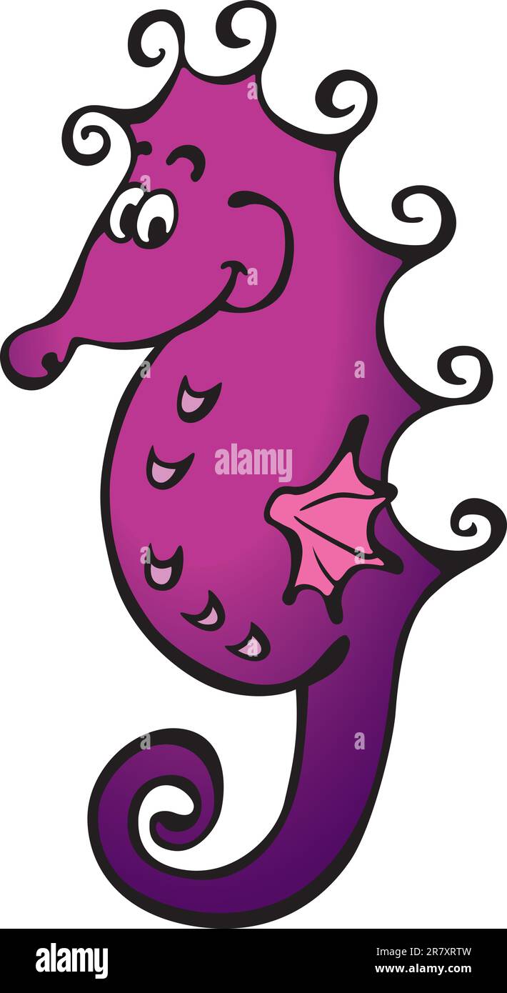 Cute vector seahorse isolated on white clear background Stock Vector ...