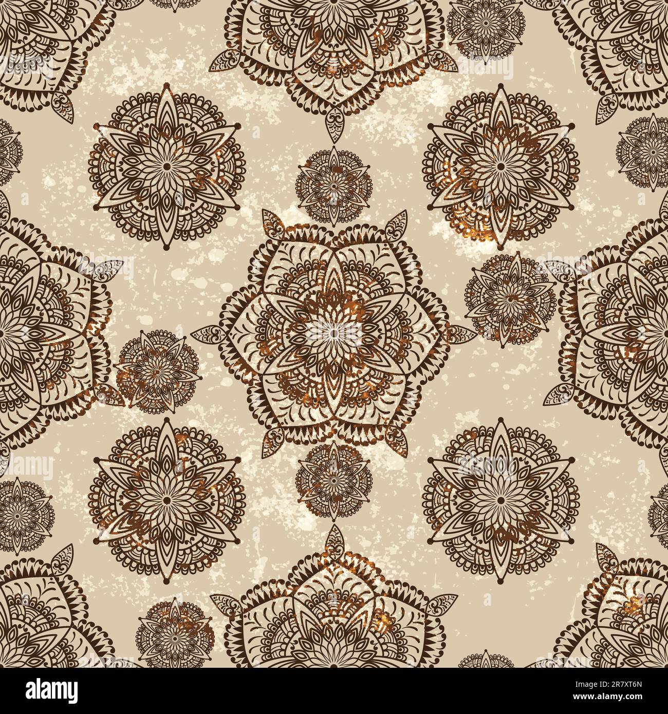 vector seamless wallpaper with abstract flowers Stock Vector Image ...