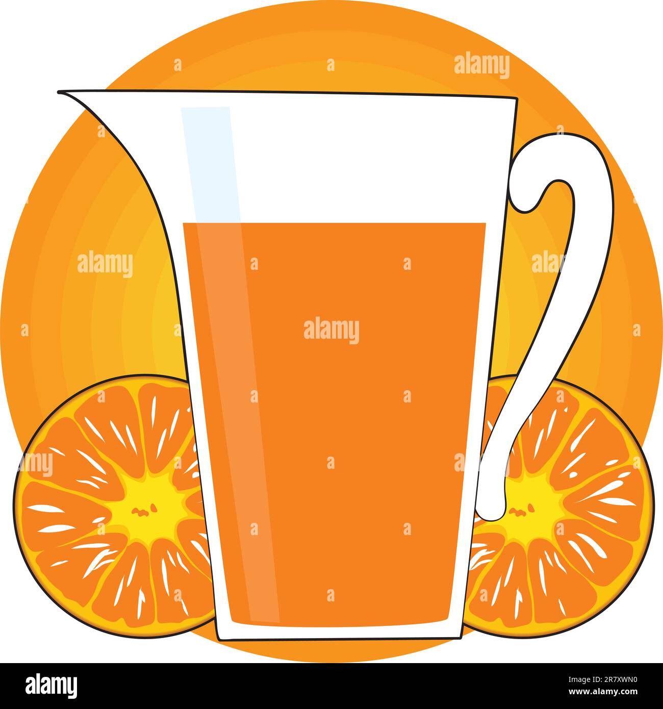 Free Vector  Glass and pitcher with orange juice on transparent