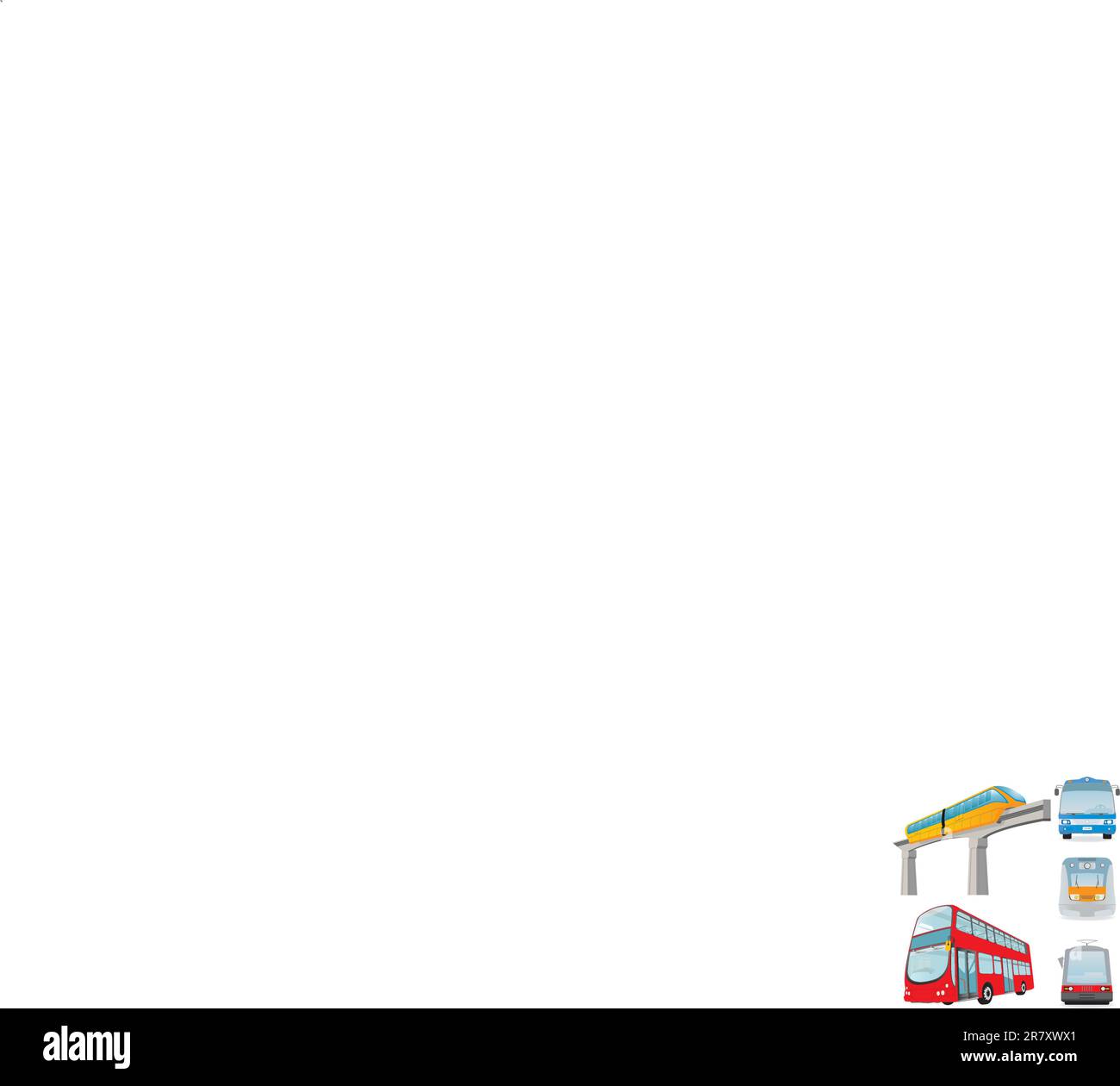 Town passenger transport. Set. Vector illustration Stock Vector