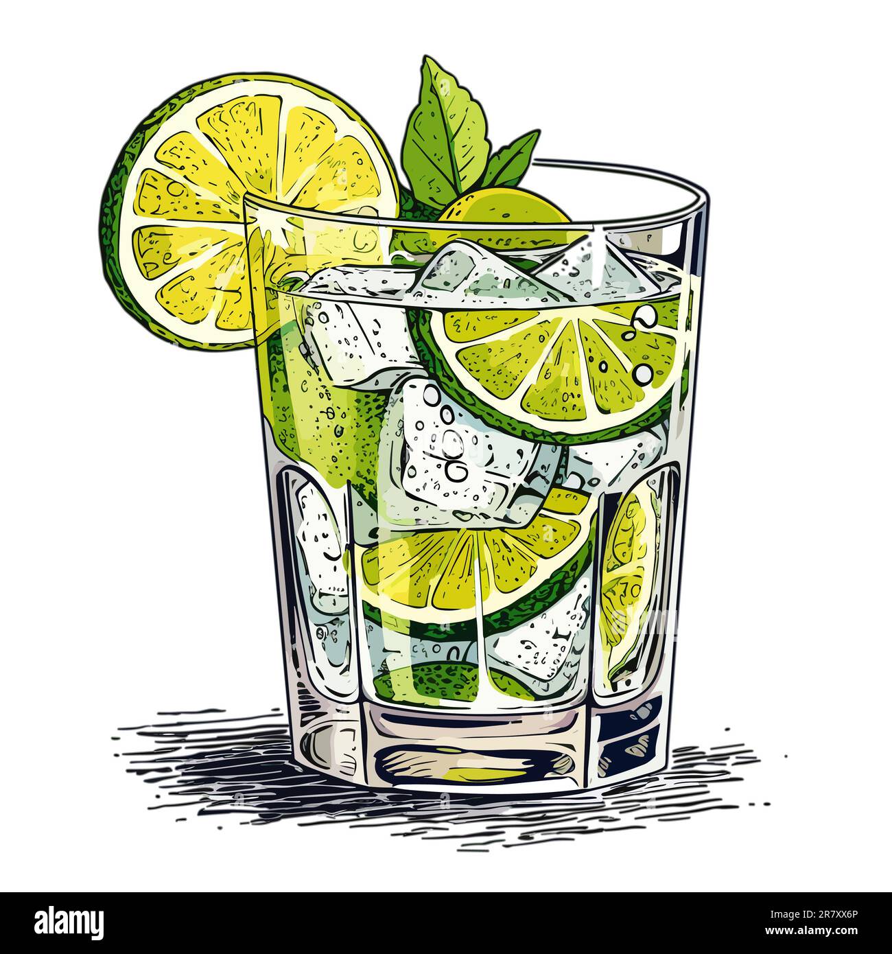 Gin and Tonic Colourful Illustration Stock Photo Alamy