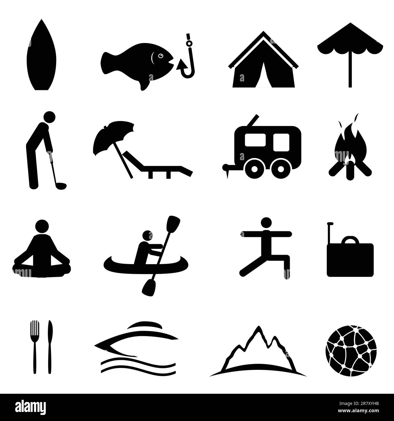 Sports and recreation icon set Stock Vector