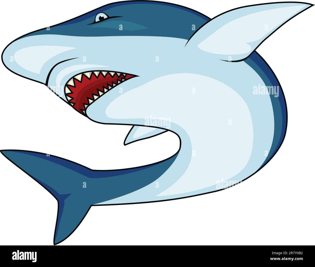 Vector Illustration Of Angry Shark Stock Vector