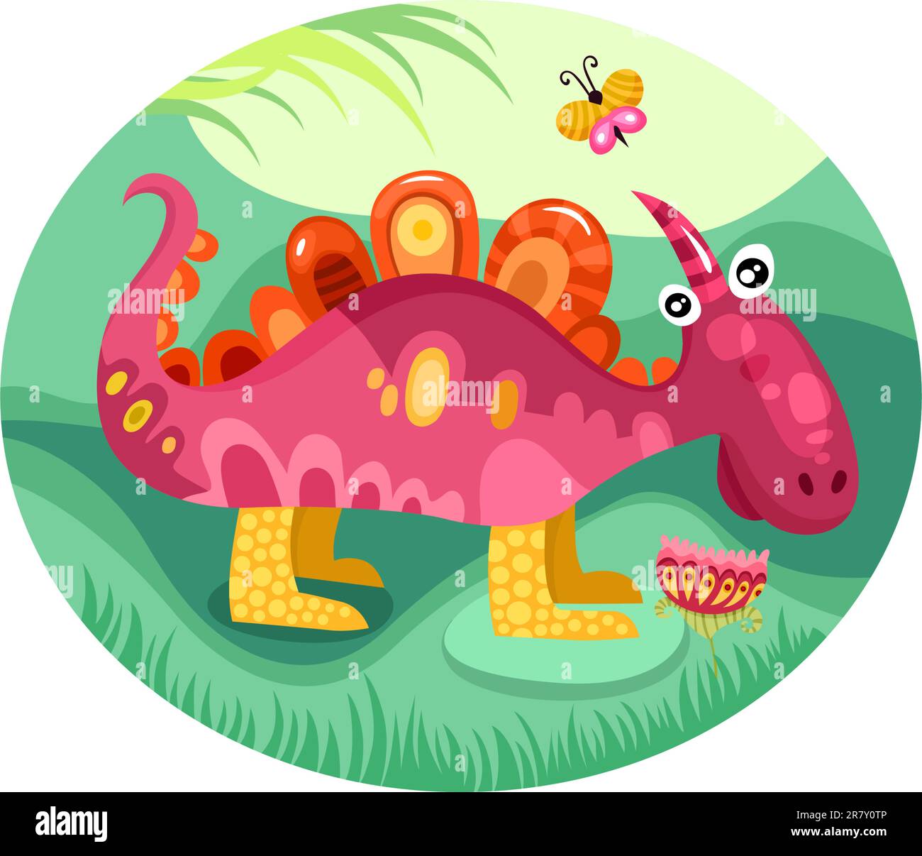 vector illustration of a cute dragon Stock Vector