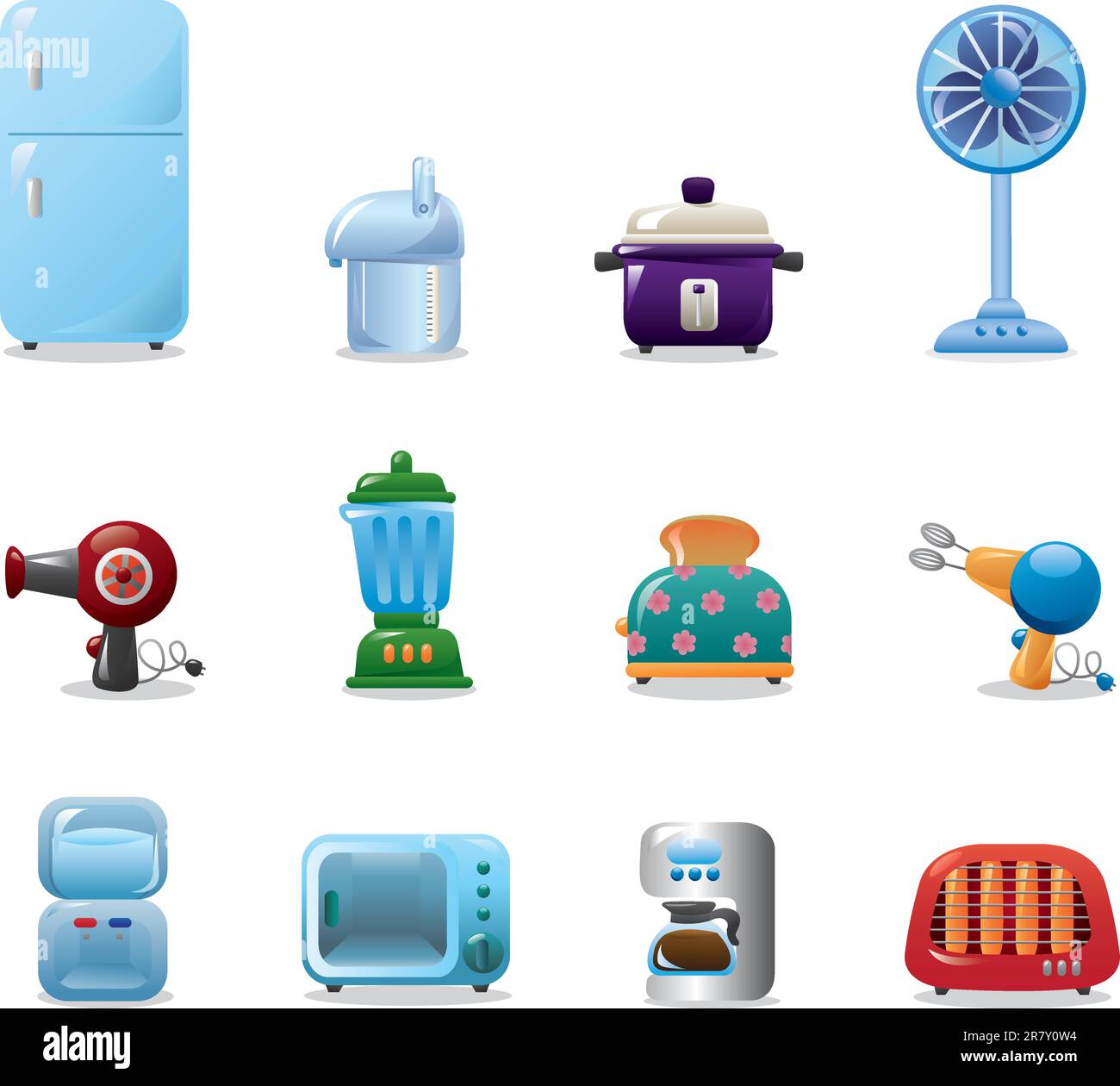 home appliances icons Stock Vector