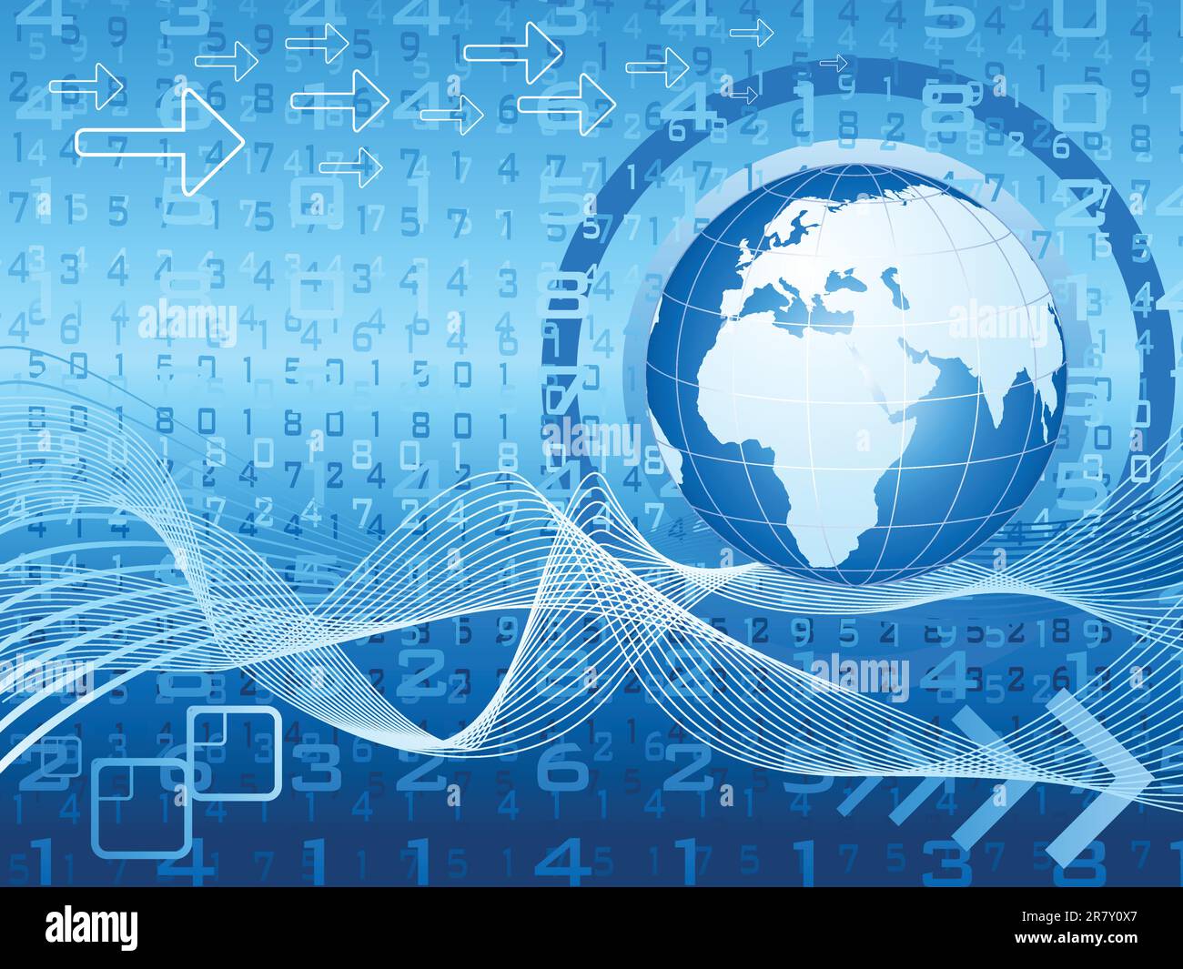 abstract blue digital globe background vector illustration Stock Vector Image & Art Alamy