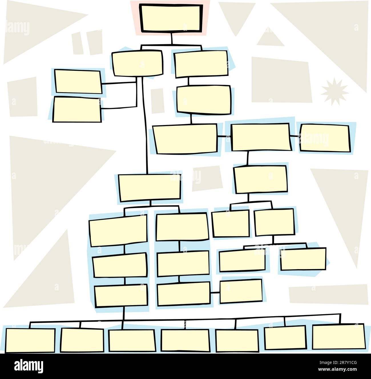 Hand drawn flowchart for family trees or business Stock Vector