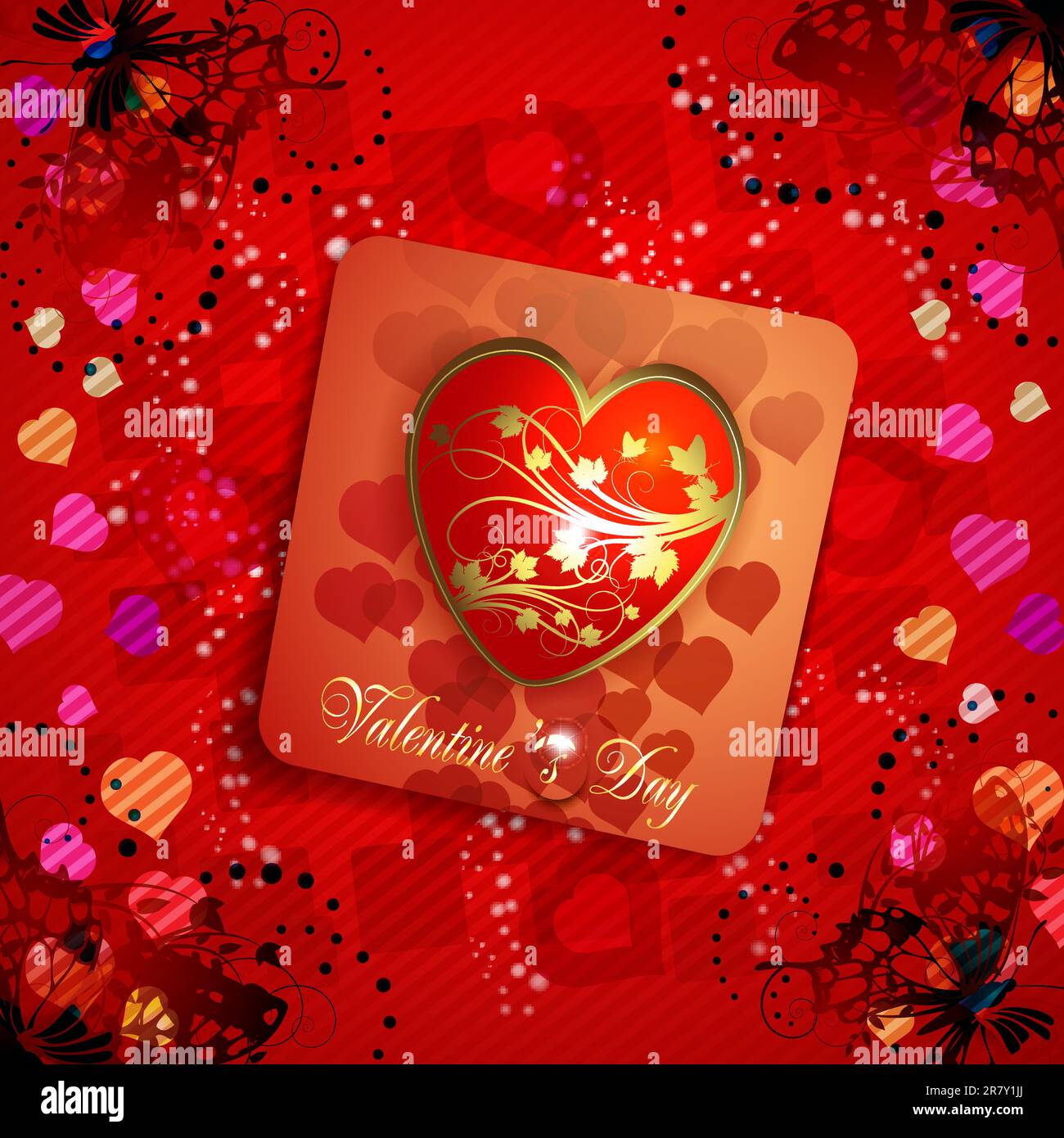 Valentine's day card with butterflies Stock Vector Image & Art - Alamy