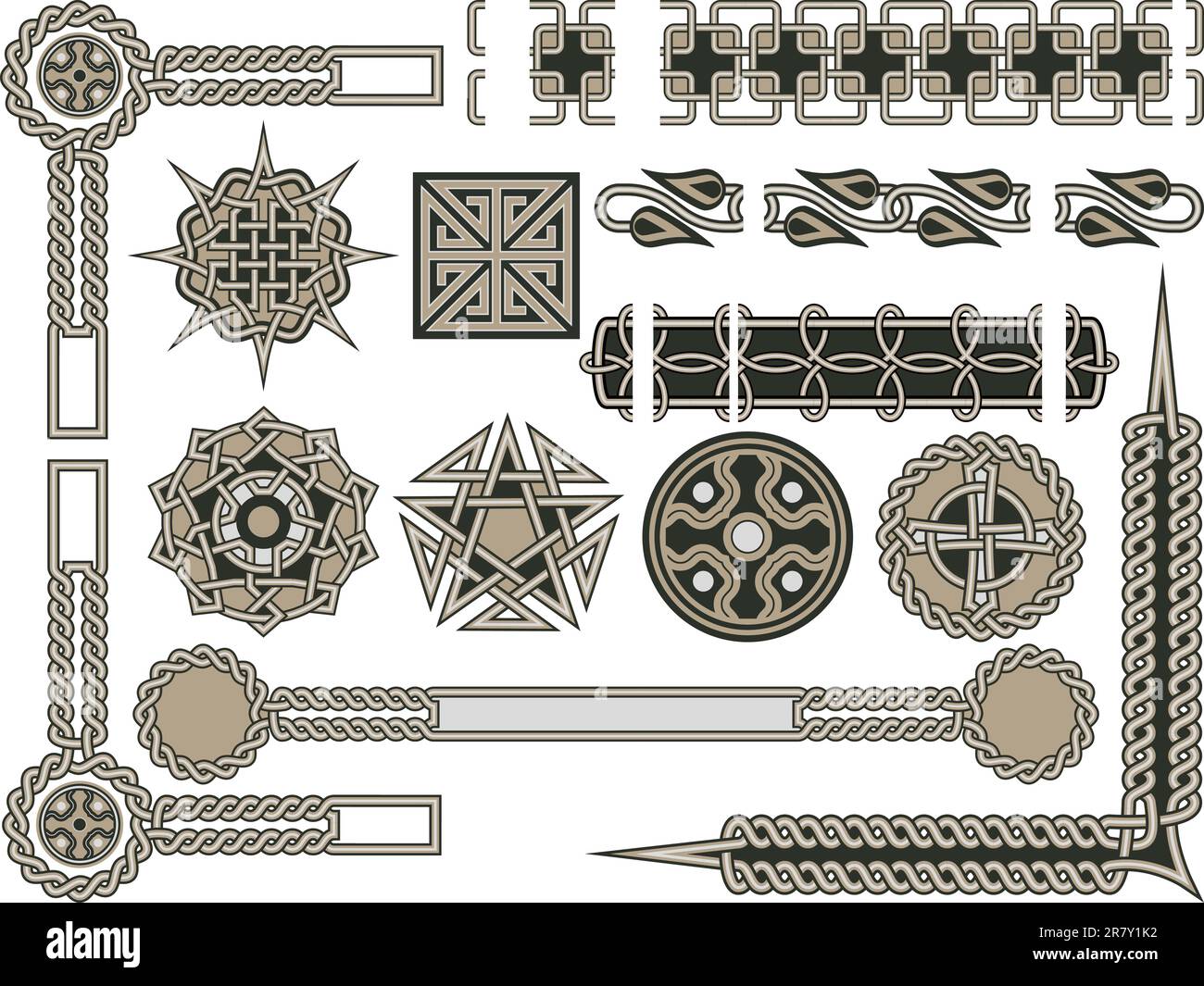 Celtic traditional elements for design in a vector Stock Vector